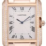 Cartier Tank Anglaise 36mm White Dial Diamonds Rose Gold Case Rose Gold Bracelet