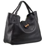Gucci Hip Bamboo Leather Tote Black 607331