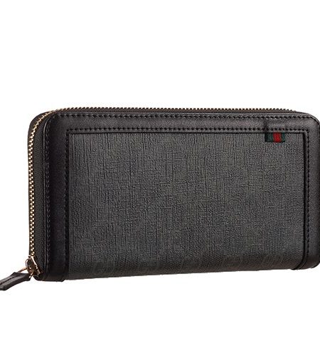 Gucci Canvas Wallet With Black Leather Trim