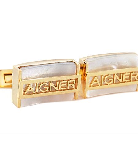 Aigner Logo Business Gold Cufflinks 700633