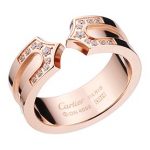 Cartier Replica Crystal Stud Pointed Open Tip Center Rose Gold Band