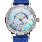 IWC Portofino Day And Night Pearl Dial Stainless Steel Case Blue Leather Strap