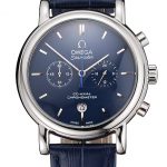 Omega Seamaster Vintage Chronograph Blue Dial Stainless Steel Case Blue Leather Strap