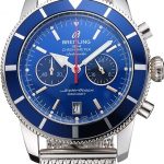 Breitling Superocean Heritage Chronographe 44 Blue Dial And Bezel Stainless Steel Case And Bracelet