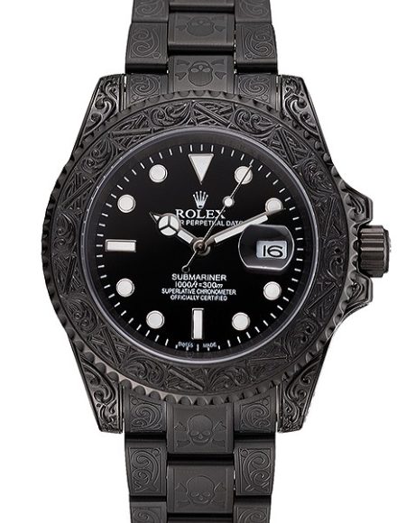 Swiss Rolex Submariner Skull Limited Edition Black Dial All Black Case And Bracelet 1454082