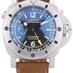 Panerai Luminor Submersible Black Dial Suede Leather Bracelet