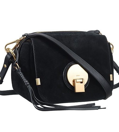 Chloe Indy Camera Bag Small Black Suede Leather Bag 18927066
