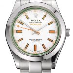 Swiss Rolex Milgauss White Dial Orange Markings Stainless Steel Case And Bracelet