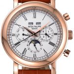 Patek Philippe Grand Complications Perpetual Calendar White Dial Brown Leather Bracelet