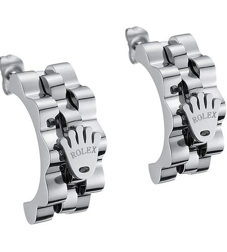 Rolex Replica Crown Logo Silver Plated Earrings  700771