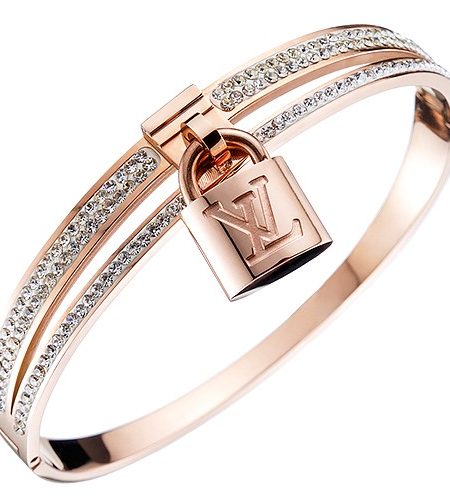 Louis Vuitton Lockit Diamonds Rose Gold Bracelet  700734