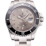 Swiss Rolex Submariner Silver Dial Diamond Markings Black Bezel Stainless Steel Case And Bracelet