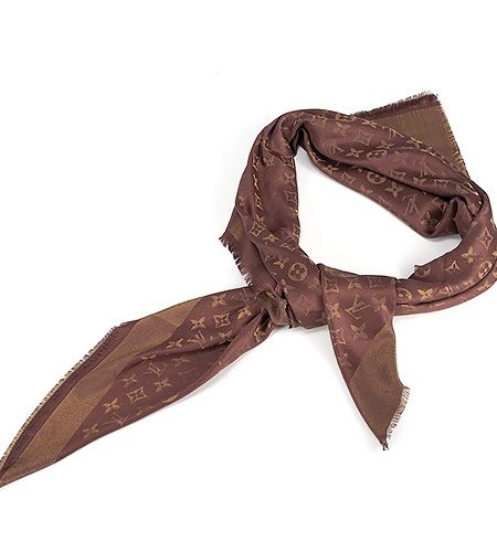 Louis Vuitton Monogram Gold Sunrise Shine Brown Shawl 621852