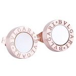 Bvlgari Replica MOP Center Engraved Rose Gold Plated Studs