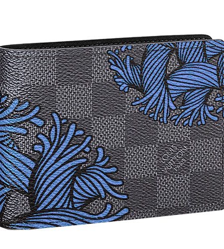 Louis Vuitton Damier Graphite Slender Wallet Blue Ropes Pattern 18927257