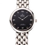 Omega De Ville Prestige No Date Dark Grey Dial With Diamonds Stainless Steel Case And Bracelet