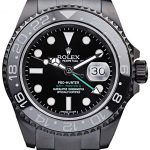 Rolex Swiss GMT Master II Pro-Hunter Black Steel Strap Black Dial