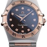 Omega Swiss Constellation Jewelry Rose Gold Case Black Dial  98114