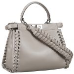 Fendi Peekaboo Whipstitch Grey Leather Bag  18927310