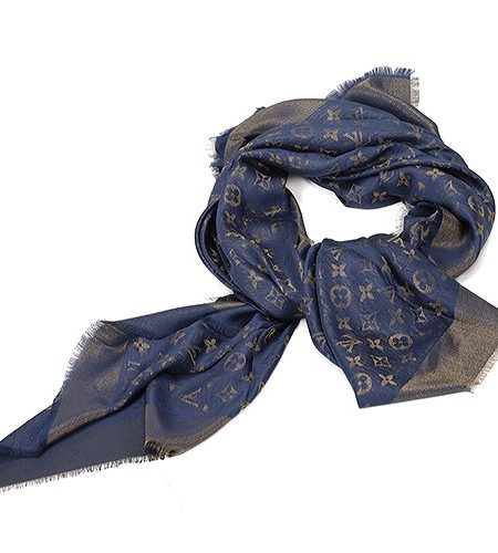 Louis Vuitton Dark Blue Gold Monogram Shawl 621732