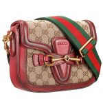 Gucci Lady Web GG Small Canvas Bag Dark Red