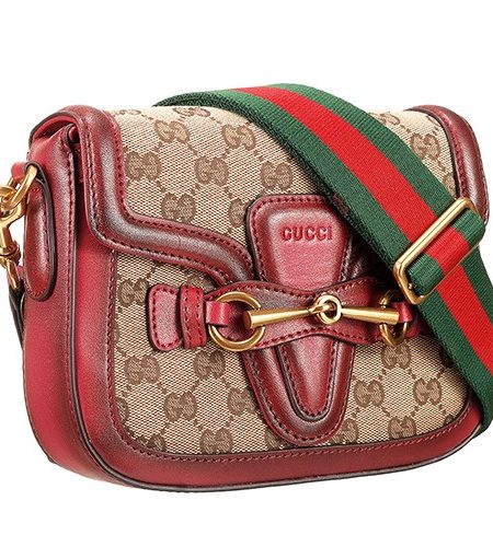 Gucci Lady Web GG Small Canvas Bag Dark Red
