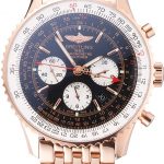 Swiss Breitling Navitimer Black Dial Rose Gold Case And Bracelet