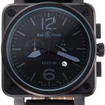 Bell and Ross BR 03-94 Black Dial White Numerals Silver Case Brown Leather Strap