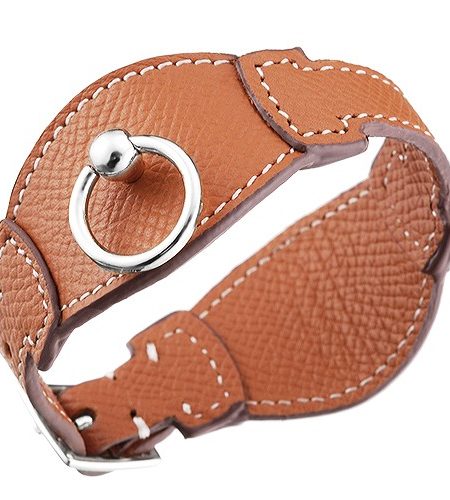 Hermes Bangle Silver Hardware Bracelet Tan