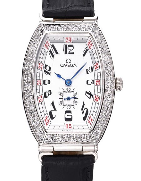 Omega Sochi Petrograd White Dial With Diamonds Stainless Steel Case Black Leather Strap  622823