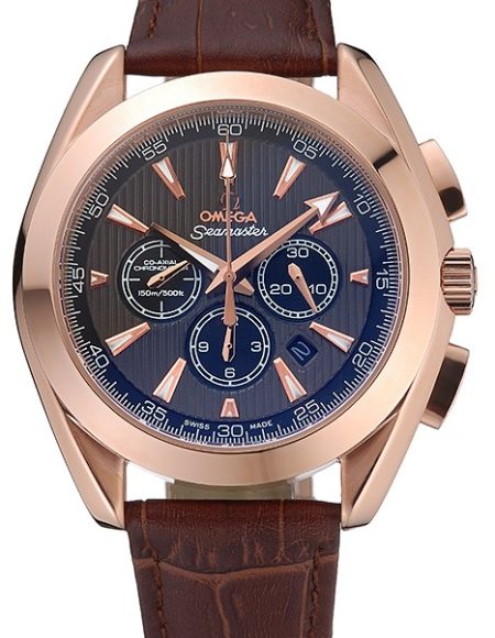 Omega Seamaster Aqua Terra Chronograph Teak-Black Dial Brown Leather Bracelet   622531