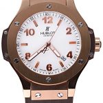 Hublot Big Bang King Rose Gold Bezel White Dial Brown Rubber Strap