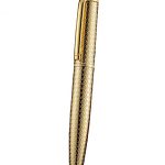 Cartier Fully Grooved Pattern Gold Ballpoint Pen  622777