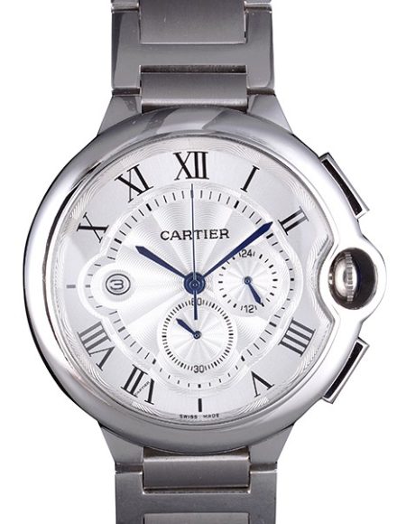 Cartier Ballon Bleu Chronograph White Dial Stainless Steel Case And Bracelet