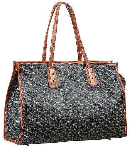 Goyard Sac Marquises Zippered Black And Tan Tote Bag 18927359