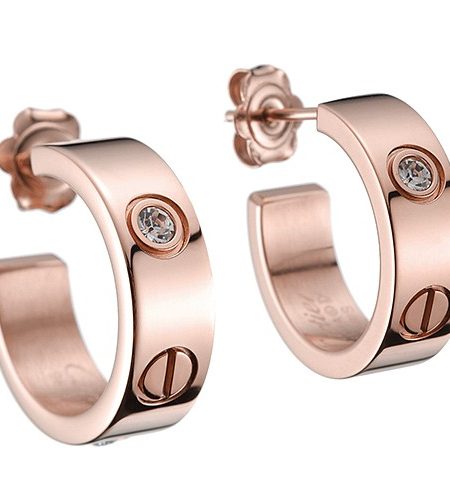 Cartier Love Diamonds Rose Gold Earrings  700707