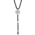 Bvlgari Snowflake Pendant Black Pearls Silver Necklace 700684