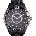 Dior VIII Ceramic Black Bezel Black Bracelet cd10 621363