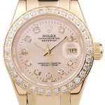 Rolex Datejust 18k Yellow Gold Plated Stainless Steel Diamond Plated 98077
