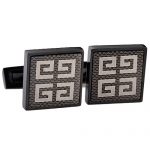 Givenchy Black Cufflinks With Silver Logo 700699