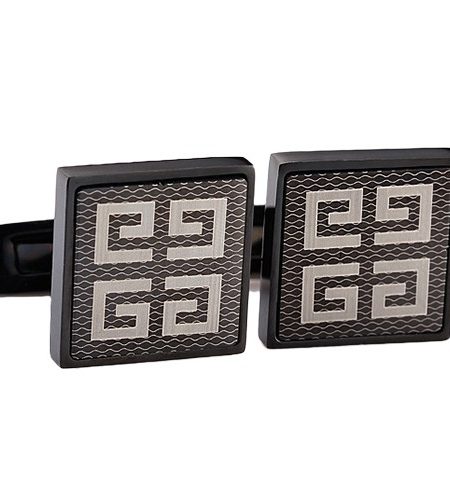 Givenchy Black Cufflinks With Silver Logo 700699