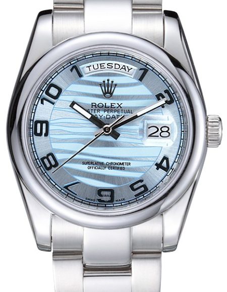 Rolex DayDate Polished Silver Bezel White Dial 7470