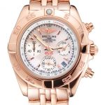 Breitling Chronomat Quartz Pearl Dial Rose Gold Case And Bracelet