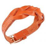 Hermes Hippique Gold Hardware Bracelet Orange