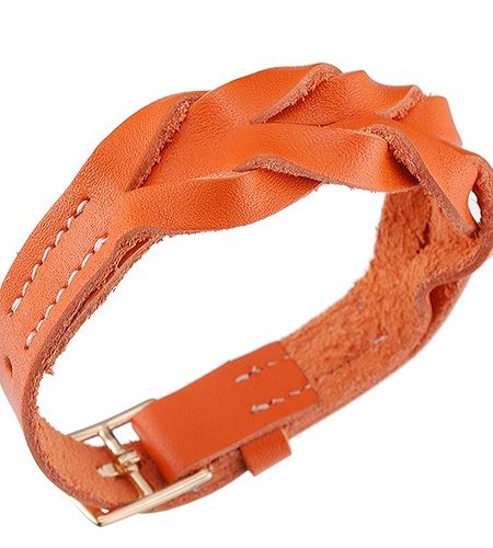 Hermes Hippique Gold Hardware Bracelet Orange