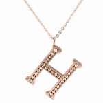 Hermes Replica Ball Carving Logo Pendant Rose-Gold Plated Fine Chain Necklace