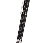 MontBlanc Silver Trimmed Square Cutwork Black Ballpoint Pen With MB Engraved Cap