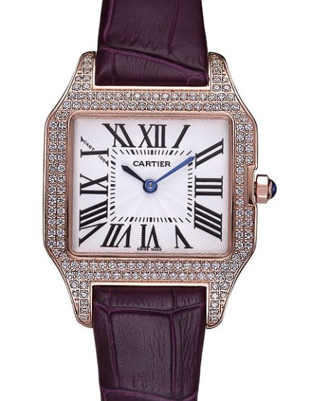 Cartier Santos 100 Diamond Rose Gold Bezel 621913