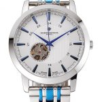 Vacheron Constantin Tourbillon White Dial Blue Numerals Stainless Steel Case Two Tone Steel Blue Bracelet