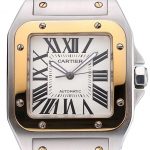 Swiss Cartier Santos De Cartier Galbee Yellow Gold and Steel Case Steel Bracelet   622643
